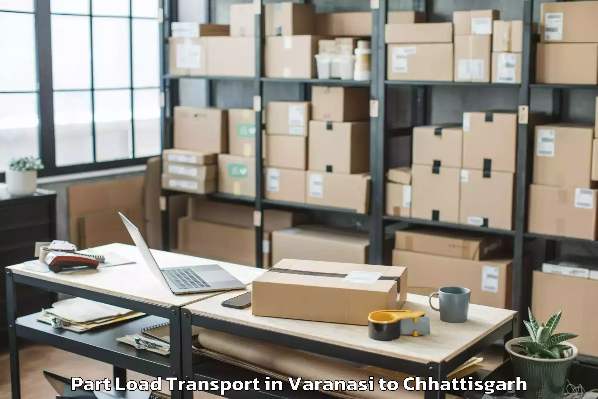 Book Varanasi to Dhamtari Part Load Transport Online